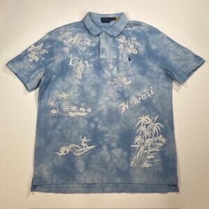 Polo Ralph Lauren Mens Polo Shirt Classic Fit Aloha Hawaii Tie Dye Size L
